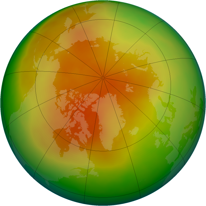 Arctic ozone map for April 2014